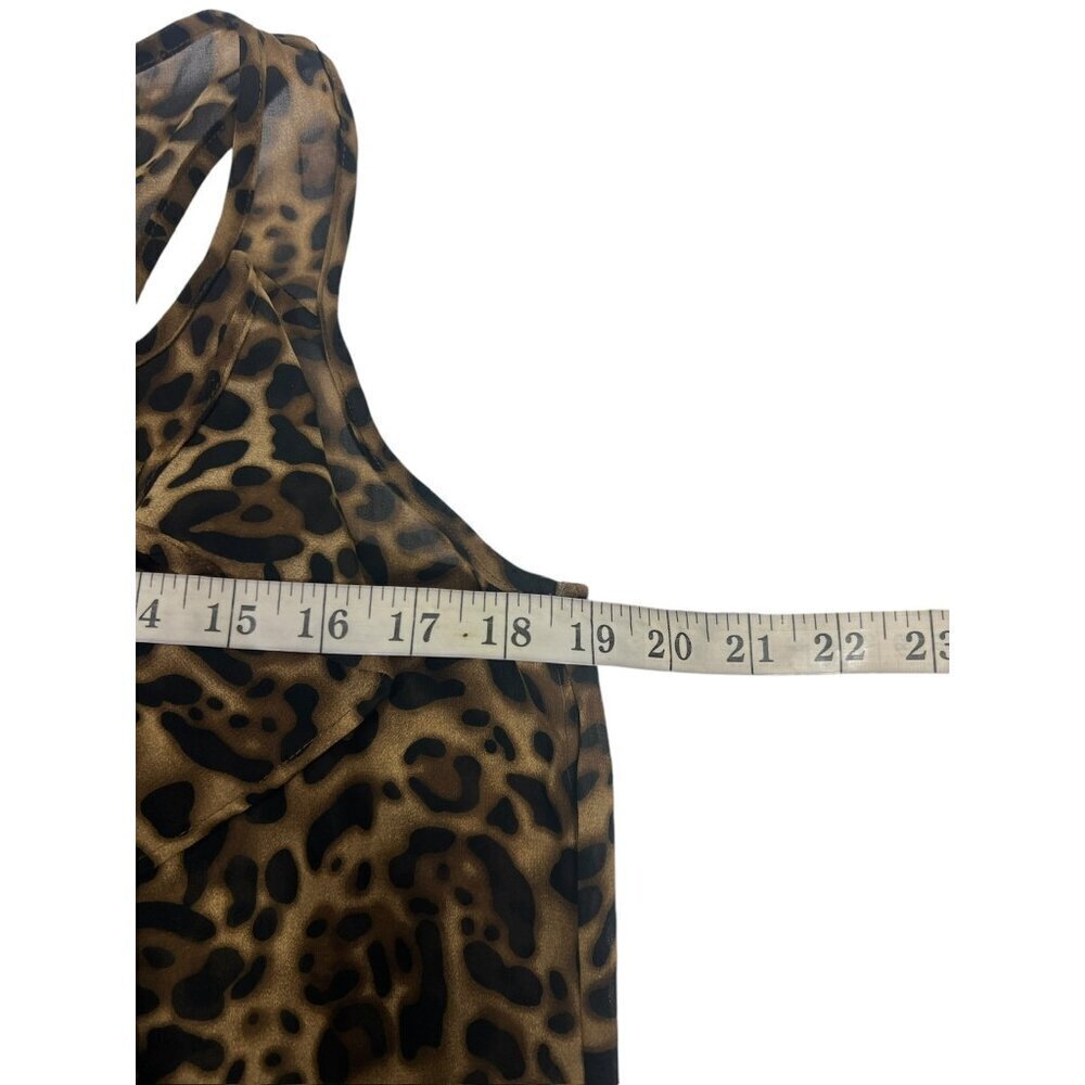 Mine Women's Shear Animal Print Riffled Top - Picture 5 of 6